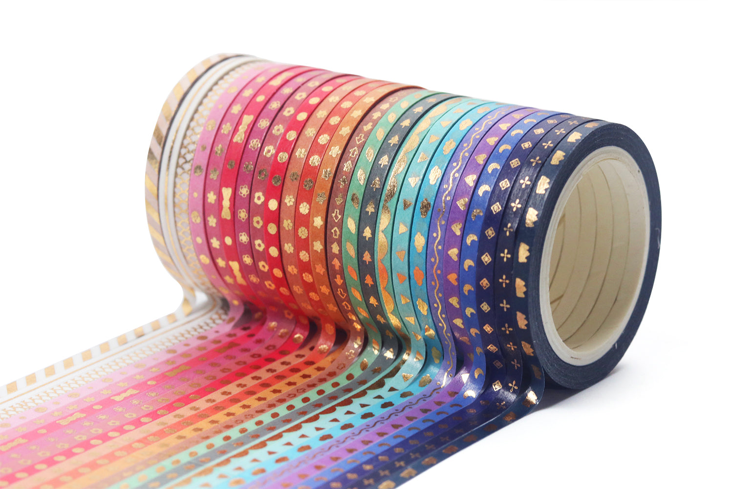 YUBBAEX 24 Rolls Skinny Washi Tape Set Gold Foil Print Decorative Tapes for  Arts, DIY Crafts, Bullet Journals, Planners, Scrapbooking, Wrapping (Basic