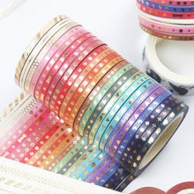 Load image into Gallery viewer, Skinny_Gold_Washi_Tape_Set_Thin_Geometric_Foil_3mm_24Rolls