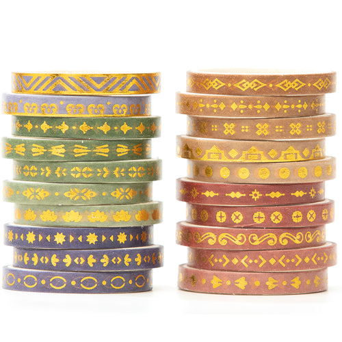 Skinny_Gold_Washi_Tape_Set_Vintage_Thin_Silver_Glitter_Color_5mm_20Rolls