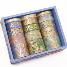 Load image into Gallery viewer, Splendid_Embroidery_Totem_Gold_Washi_Tape_Set_Wide_Flowers_Color_20mm_15Rolls