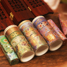 Load image into Gallery viewer, Splendid_Embroidery_Totem_Gold_Washi_Tape_Set_Wide_Flowers_Color_20mm_15Rolls