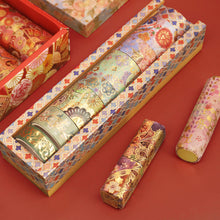 Load image into Gallery viewer, Splendid_Embroidery_Totem_Gold_Washi_Tape_Set_Wide_Flowers_Color_20mm_15Rolls