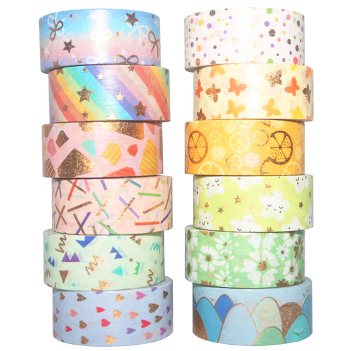 Spring_Gold_Washi_Tape_Set_Colorful_Girl_15mm_12Rolls