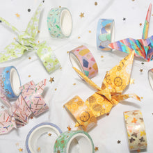 Load image into Gallery viewer, Spring_Gold_Washi_Tape_Set_Colorful_Girl_15mm_12Rolls