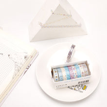 Load image into Gallery viewer, Stars_Gold_Washi_Tape_Set_Skinny_Foil_8mm_10Rolls