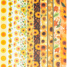 Load image into Gallery viewer,      Sunflower_Washi_Tape_Set_Orange_Yellow_Holiday_floral_15mm_10Rolls