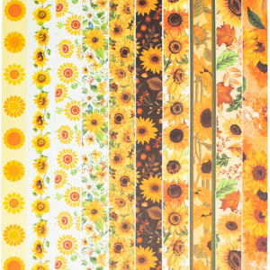      Sunflower_Washi_Tape_Set_Orange_Yellow_Holiday_floral_15mm_10Rolls
