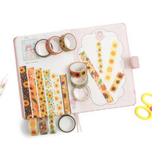 Load image into Gallery viewer,      Sunflower_Washi_Tape_Set_Orange_Yellow_Holiday_floral_15mm_10Rolls