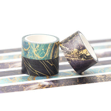 Load image into Gallery viewer, Veins_Gilding_Flows_Gold_Washi_Tape_Set_Wide_Flowers_Silver_Glitter_Color_15mm_3Rolls