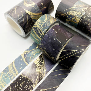 Veins_Gilding_Flows_Gold_Washi_Tape_Set_Wide_Flowers_Silver_Glitter_Color_15mm_3Rolls