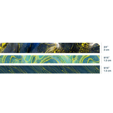 Load image into Gallery viewer, Veins_Gilding_Flows_Gold_Washi_Tape_Set_Wide_Flowers_Silver_Glitter_Color_15mm_3Rolls