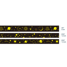 Load image into Gallery viewer,    Veins_Interstellar_Gold_Washi_Tape_Set_Wide_Flowers_Silver_Glitter_Color_15mm_3Rolls