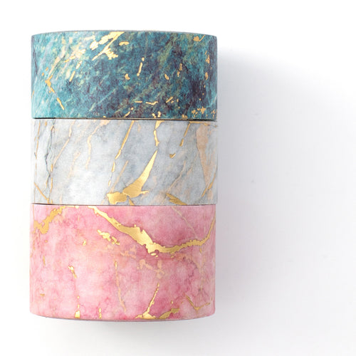 Veins_Marbling_Gold_Washi_Tape_Set_Wide_Flowers_Silver_Glitter_Color_15mm_3Rolls
