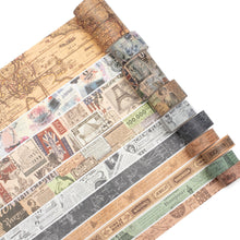 Load image into Gallery viewer, Vintage_Wide_Washi_Tape_Map_Stamp_Patterns_Grils_25mm_3m