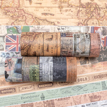 Load image into Gallery viewer, Vintage_Wide_Washi_Tape_Map_Stamp_Patterns_Grils_25mm_3m