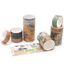 Load image into Gallery viewer, Vintage_Wide_Washi_Tape_Map_Stamp_Patterns_Grils_25mm_3m