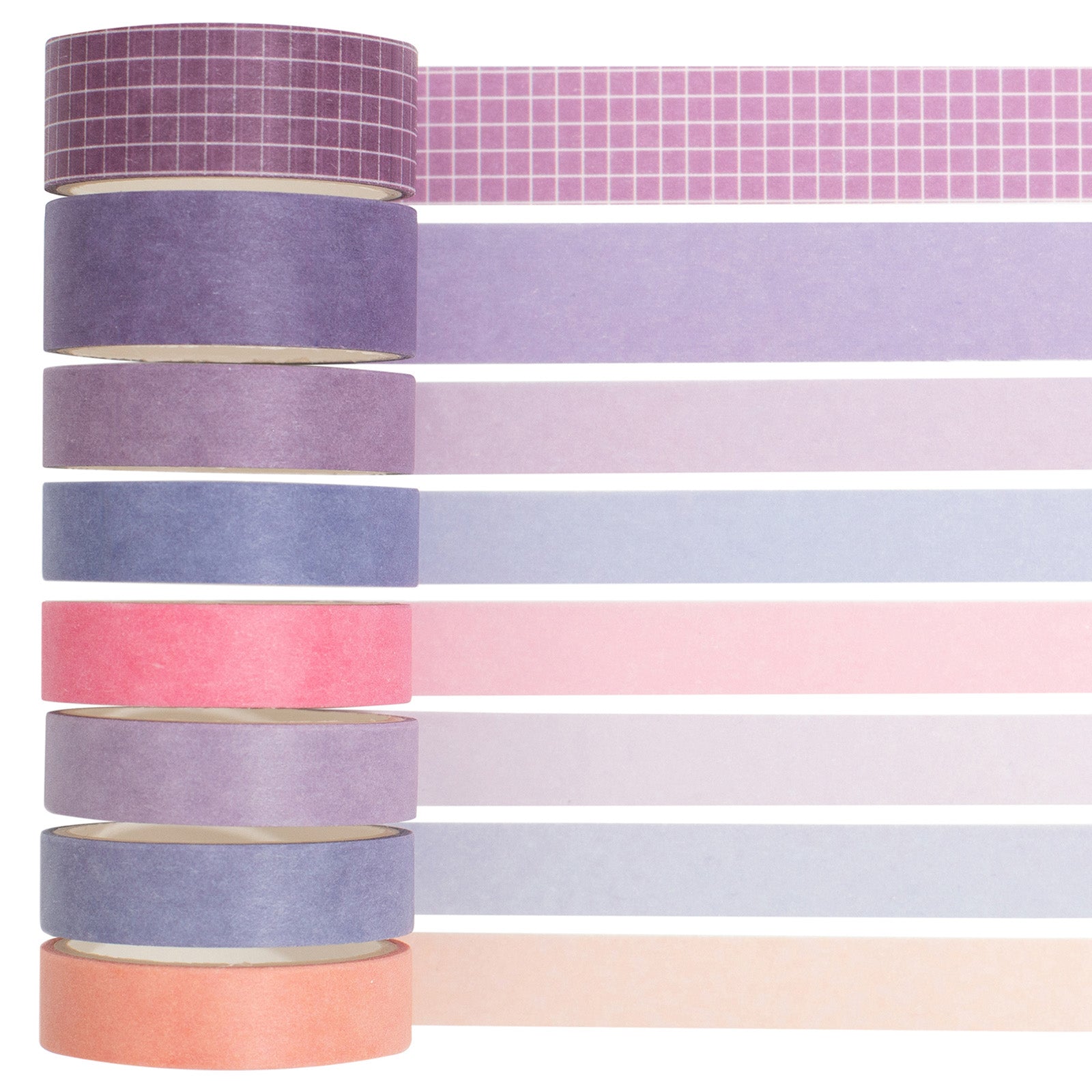 Mark's Mast Washi Tape - Basic Colorfully Colorful - Pattern Mix - Pack of 8