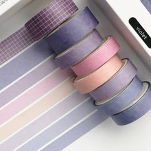 Load image into Gallery viewer, Violet_Basic_Solid_Color_Washi_Tape_Set_Grid_Plaid_Nature_Morandi_15mm_8Rolls