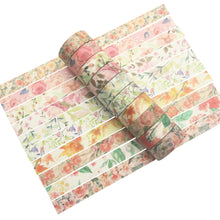 Load image into Gallery viewer, Warm_Flowers_Washi_Tape_Set_Plants_Forest_Girl_15mm_10Rolls