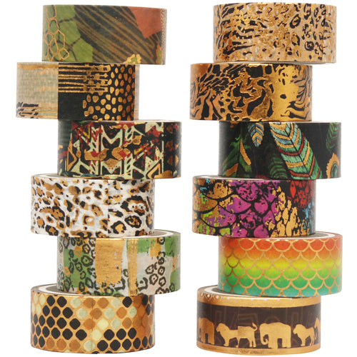 Wild_Animals_Washi_Tape_Gold_Foil_15mm_3m